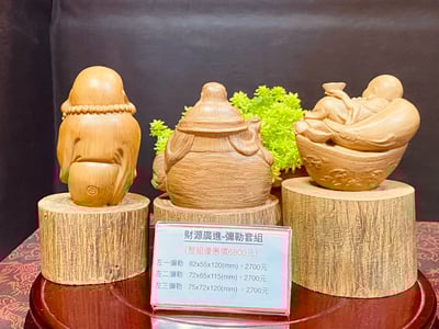 海南沉香木木雕【財源廣進-彌勒套組】左一特價2100 左二特價2100 左三特價2100 合購優惠價54003
