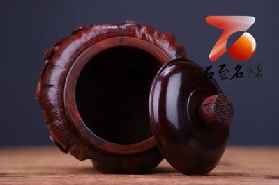 印度小葉紫檀【長壽松 大茶葉罐】8