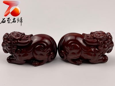 精選印度小葉紫檀二膘料【貔貅】2