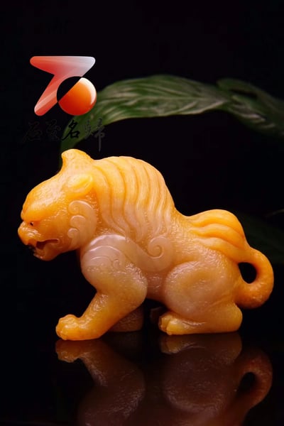 北部田黃石手把件 擺件【山海經神獸】3