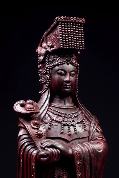 印度小葉紫檀 清刀名師作品【媽祖】2