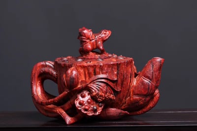 印度小葉紫檀一木鏤空【蓮蓬-多子多福】2