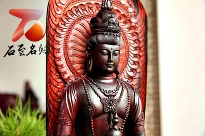 印度小葉紫檀大口徑拆房老料清刀款【無量壽佛】4