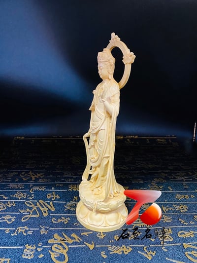 黃楊木精雕作品【火焰觀音】4