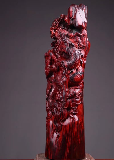 印度小葉紫檀高品質案擺【龍行天下】5