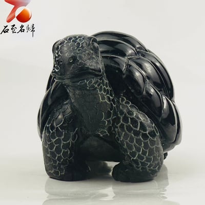 丹東石純手工雕烏龜 張國民雕刻家作品【墨嶺象龜】靜而不凡 穩若山嶺3