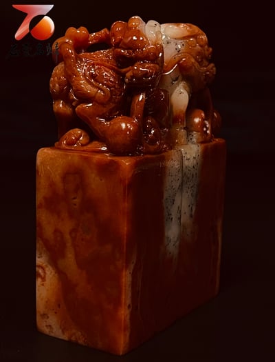 壽山高山石【瑞獸麒麟】對章套組 附檢驗證書3