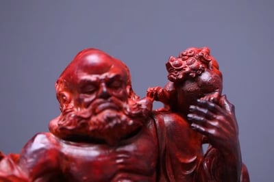 印度小葉紫檀一木手作【戲獅達摩】4