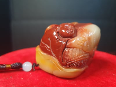 壽山石系列手把件【童子獻壽】6