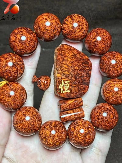 印度小葉紫檀20mm×12顆黃金底老料 【恒】3