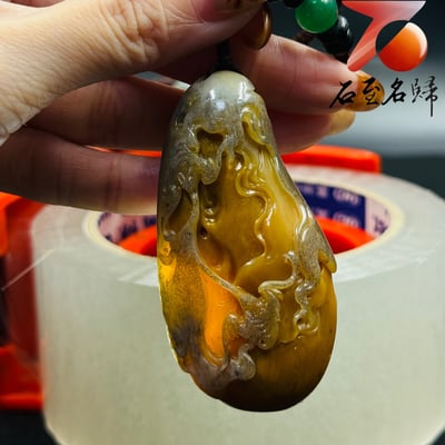 老撾烏鴉皮田黃【烏衣藏金・雙螭呈祥】6