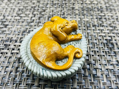 天然巧雕 壽山山秀園石系列【搖籃與小狗】3