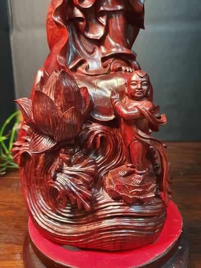 印度小葉紫檀【童子拜觀音】4