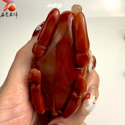 天然 老撾結晶透光朱砂石【紅運天駒】馬年開運石雕/手把件4