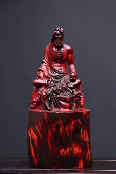 印度小葉紫檀整木清刀製作【達摩祖師】1