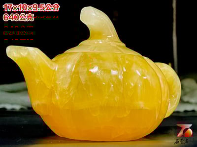 正宗青海凍石 手工雕刻 【南瓜壺】附精美收藏禮盒2