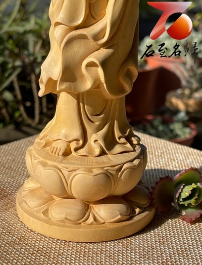 雲南大葉黃楊木精雕作品【念珠觀音】7