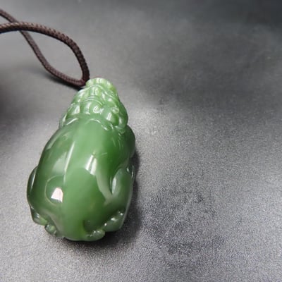 和田玉 貓眼碧玉 附收藏證書【貔貅】9