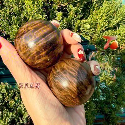 天然頂級金絲楠木烏木老料 超爆滿水波 × 罕見龍膽紋保健球收藏套組2