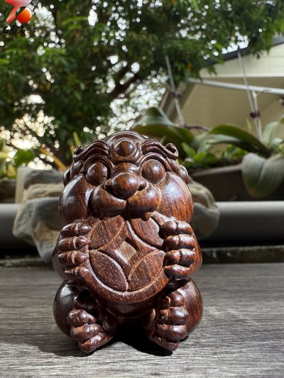 招財鎮厄 • 鎮宅守富 印度小葉紫檀金星老料純手工雕刻【吞金獸】4