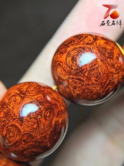 印度小葉紫檀 老料爆滿特殊瘤疤20mm手珠【招財進寶】7