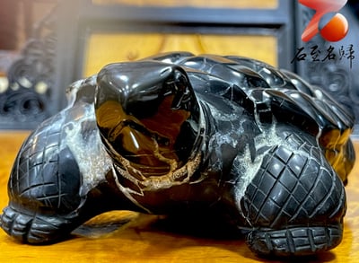 龜甲石重量級1.43公斤作品 手工雕烏龜 【上古巨龜】6