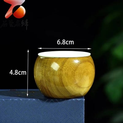 金絲楠木滿水波紋茶杯 長6.8x高4.8公分 耐高溫中式茶具12