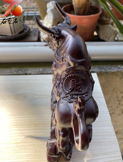 台灣現貨 實體店鋪 進口黑檀木【財運如虹牛】6