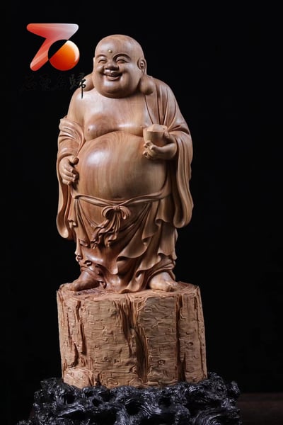 印度老山檀香 名家手作【招財大笑佛】2