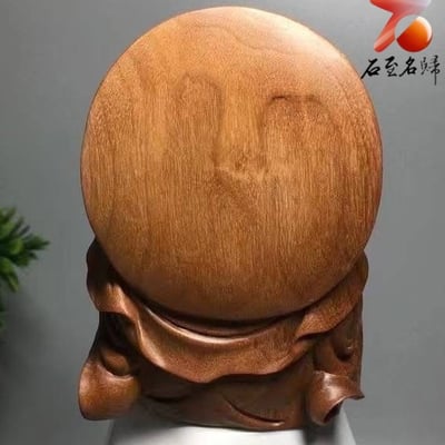 天然野生 印度邁索爾老山檀香 頂級黑肉沉水去心二膘料【彌勒佛】7