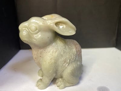 壽山石【招財白兔】3