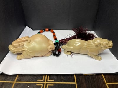 老師傅手工 寮國旗降體手把件【古獸龍龜】2