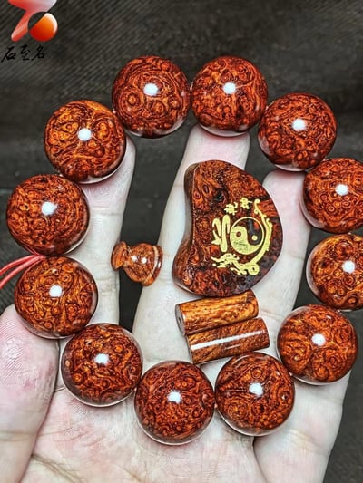 印度小葉紫檀20mm×12顆爆滿纓子瘤疤【道】2