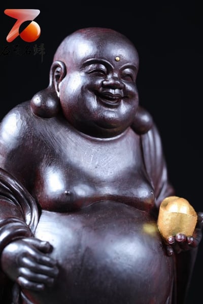 印度小葉紫檀 木雕狀元清刀造像【招財彌勒】3