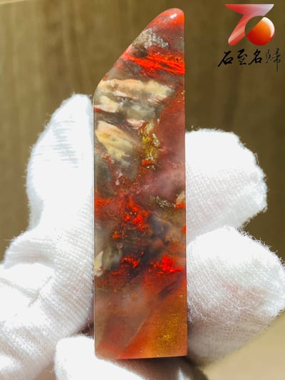 巴林軟底雞血石印章 高66(mm)2