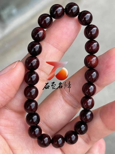 天然 印度小葉紫檀玻璃底老料 高油高密8mm手珠【福在眼前款/素珠款】7