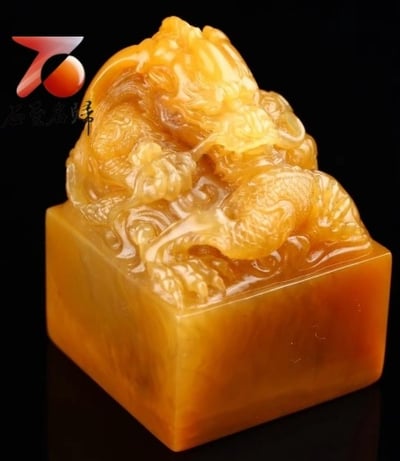 精選田黃 北部老礦結晶麥芽黃結晶印【龍騰天下】6