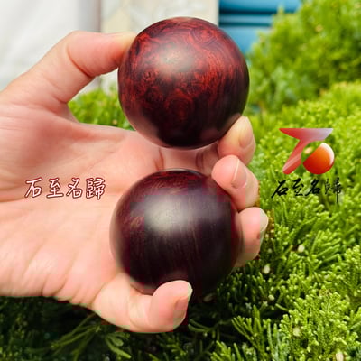 天然印度小葉紫檀 滿瘤疤保健球收藏套組 單顆直徑 5 公分 成對收藏 把玩養身首選2