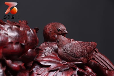 印度小葉紫檀整木鏤空製作【如意-花開富貴】4