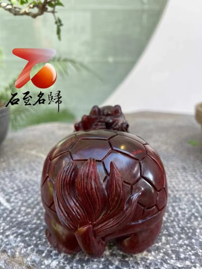 印度小葉紫檀實心泥料 魚鱗底+金星【招財龍龜】4