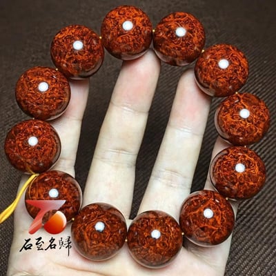 印度小葉紫檀最美纓子瘤疤【君王】 20mm手珠6