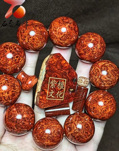 印度小葉紫檀泥料瘤疤［紫檀文化］ 25mm x 10顆2