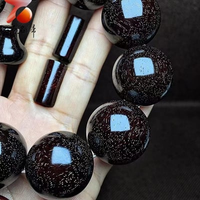 印度小葉紫檀老料 泥料黑珍珠25mm手珠【牛轉乾坤】5