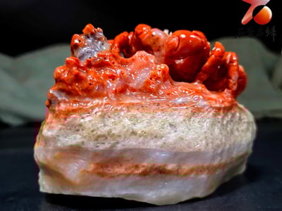 老撾石手工精雕 張國民老師作品【家和萬事興，八方來財】4