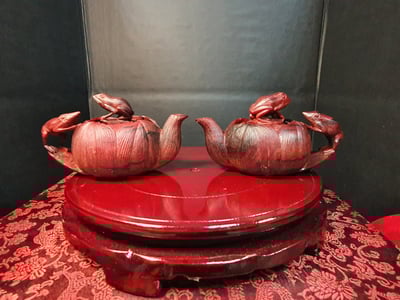 印度小葉紫檀工藝茶壺【蓮生貴子壺套組】1