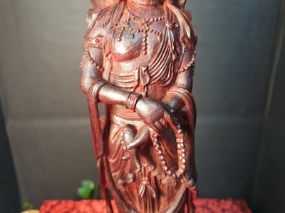 印度小葉紫檀老料【持珠觀音】5