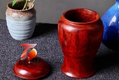 印度小葉紫檀整料挖製【茶葉罐】3