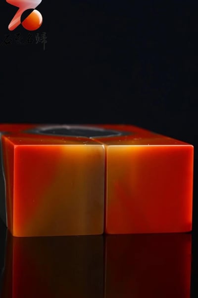 天然壽山五彩奇石對章 【火焰山】9