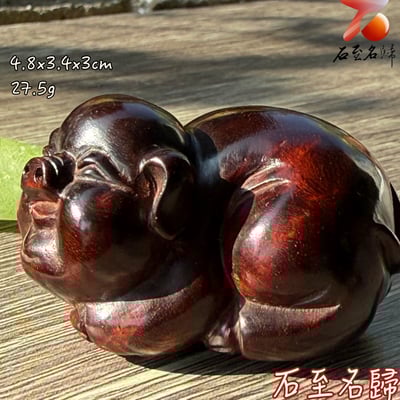 天然 印度小葉紫檀高油密帶金星樹心料 湘工手作【滿福小豬】1