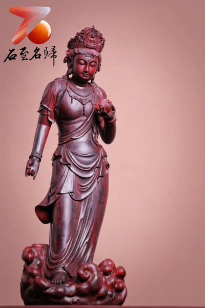 印度小葉紫檀 省大師作品【持蓮觀音】5